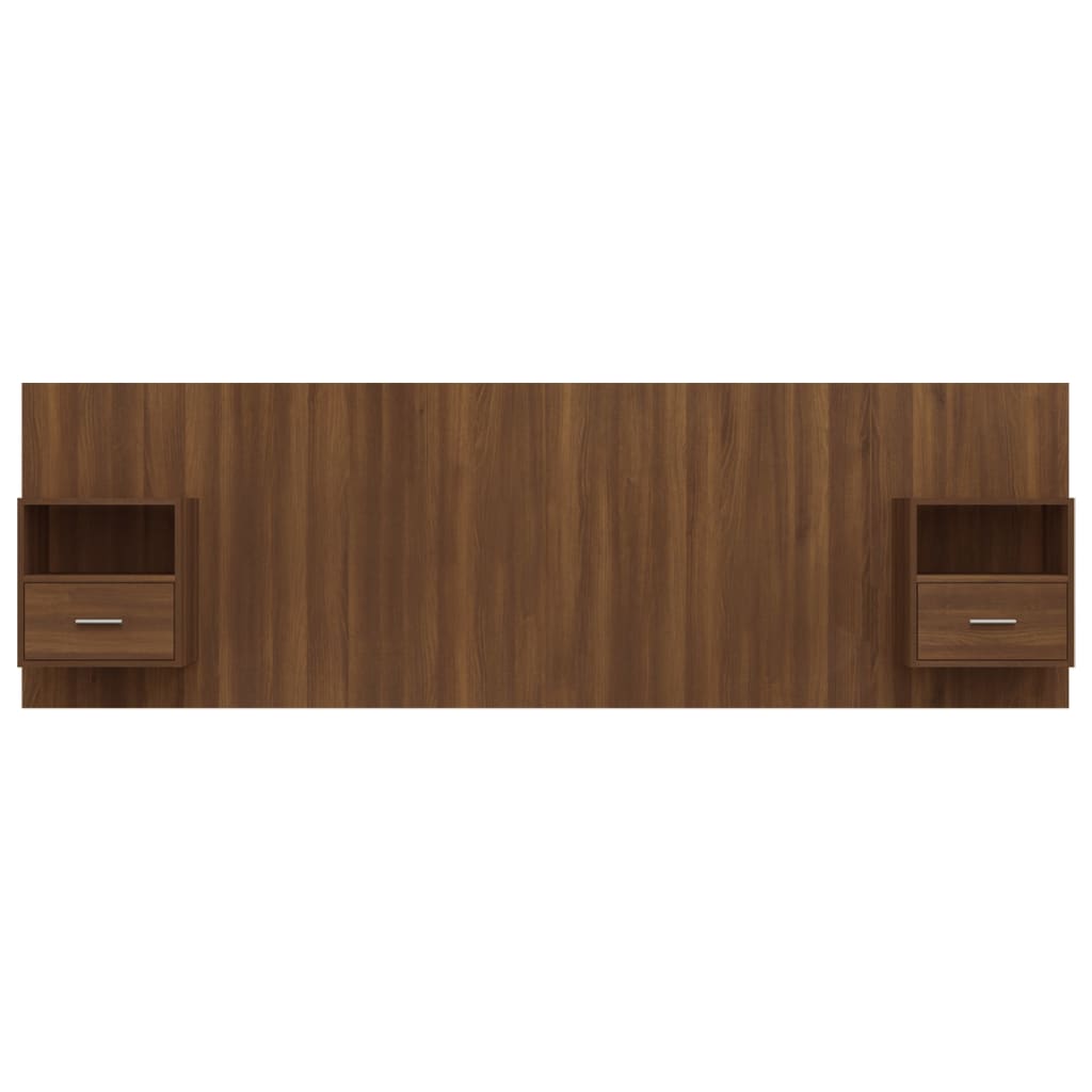 Hoofdbord Met Kastjes Bewerkt Hout Bruineikenkleurig
