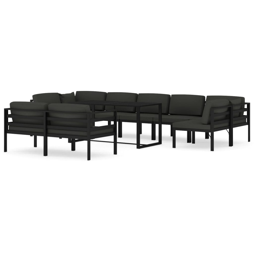 10-Delige Loungeset Met Kussens Aluminium Antracietkleurig