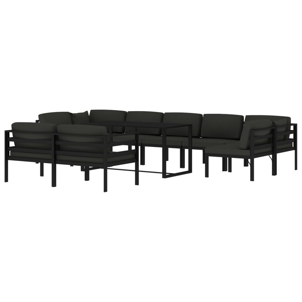 10-Delige Loungeset Met Kussens Aluminium Antracietkleurig