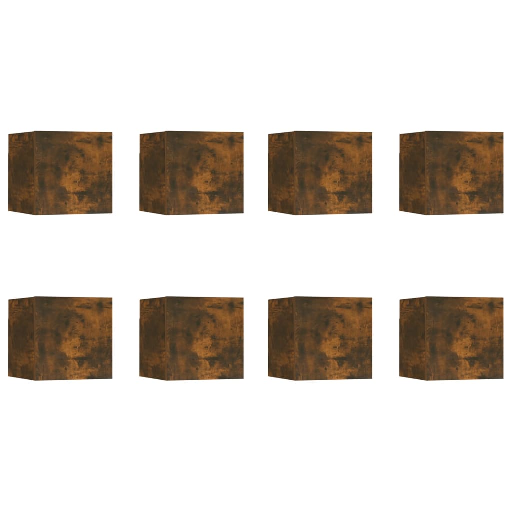 Tv-Wandmeubelen 8 St 30,5X30X30 Cm Gerookt Eikenkleurig