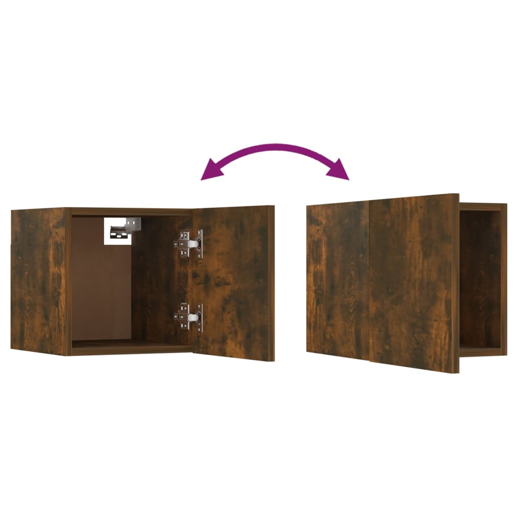 Tv-Wandmeubelen 8 St 30,5X30X30 Cm Gerookt Eikenkleurig