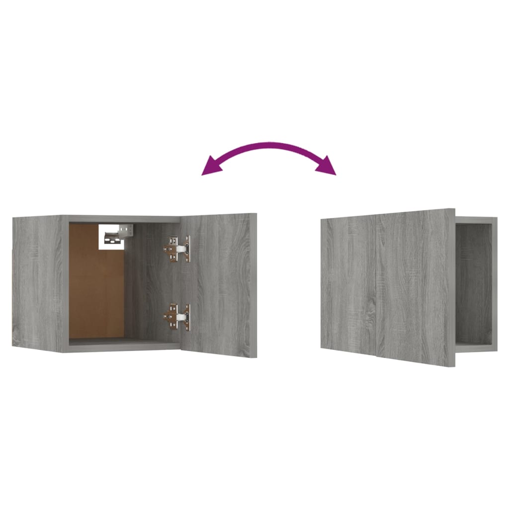 Tv-Wandmeubelen 8 St 30,5X30X30 Cm Grijs Sonoma Eikenkleurig