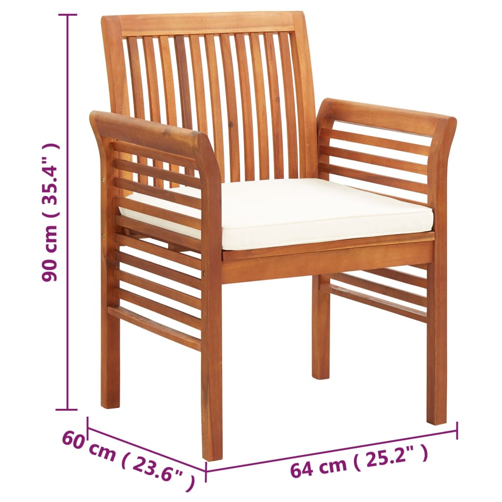 Tuinstoelen 4 St Met Kussens Massief Acaciahout