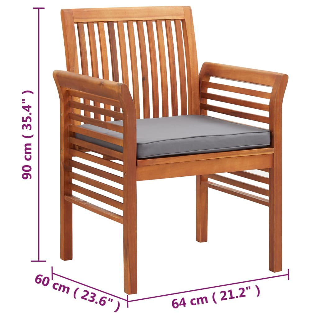 Tuinstoelen 8 St Met Kussens Massief Acaciahout