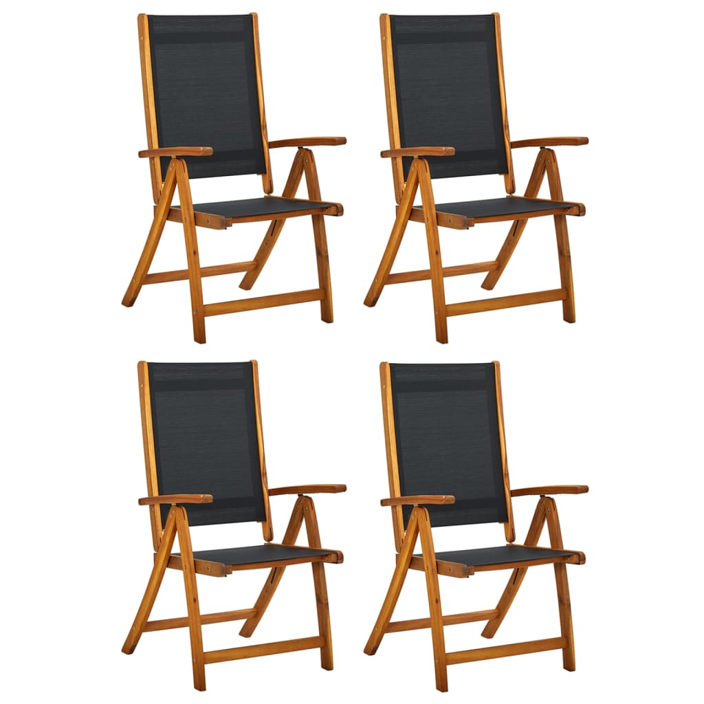 Tuinstoelen Inklapbaar 4 St Massief Acaciahout En Textileen