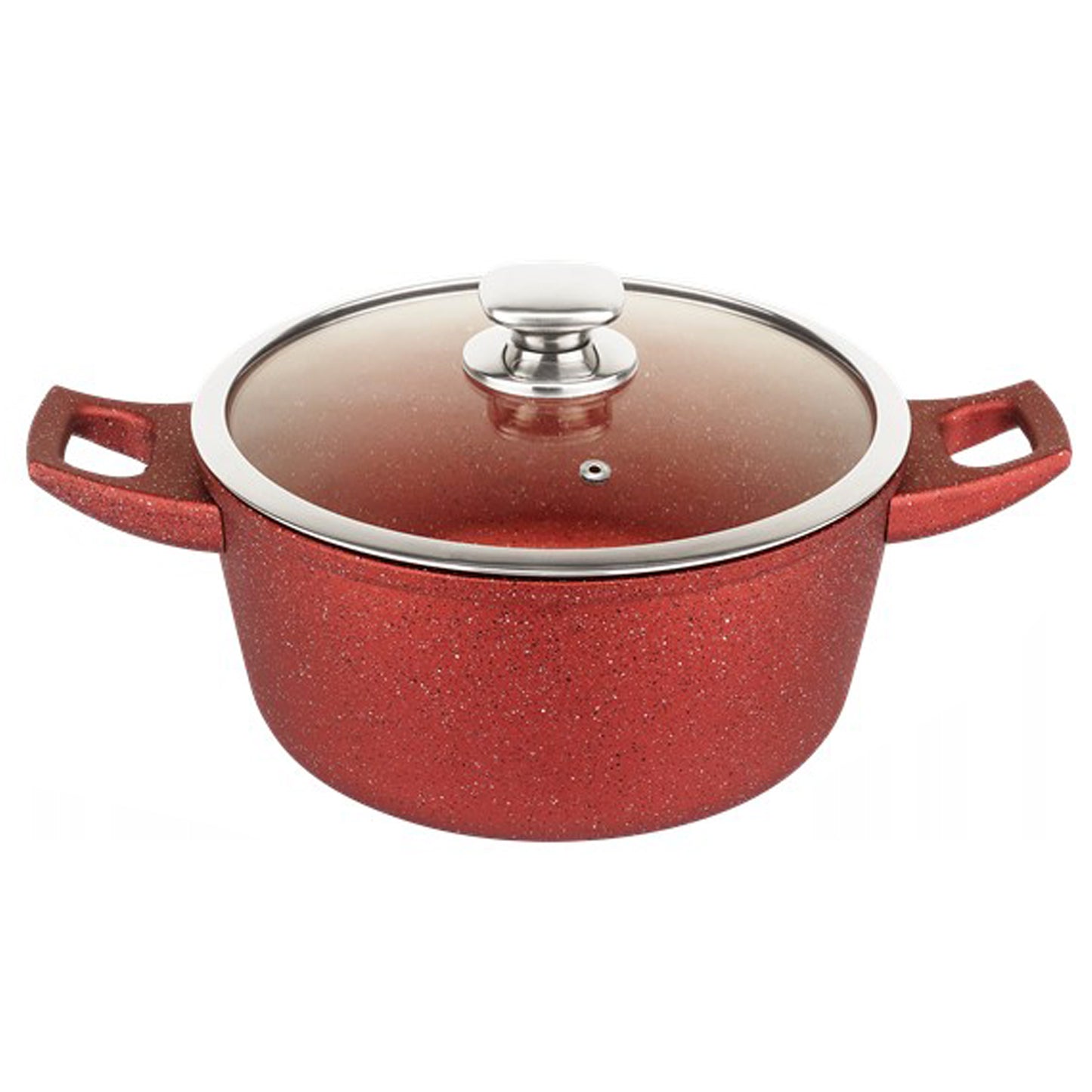 Royalty Line Rl-Fc28Cm: Gesmede Aluminium Kookpot Van Marmer Met Anti-Aanbaklaag - 28 Cm Rood