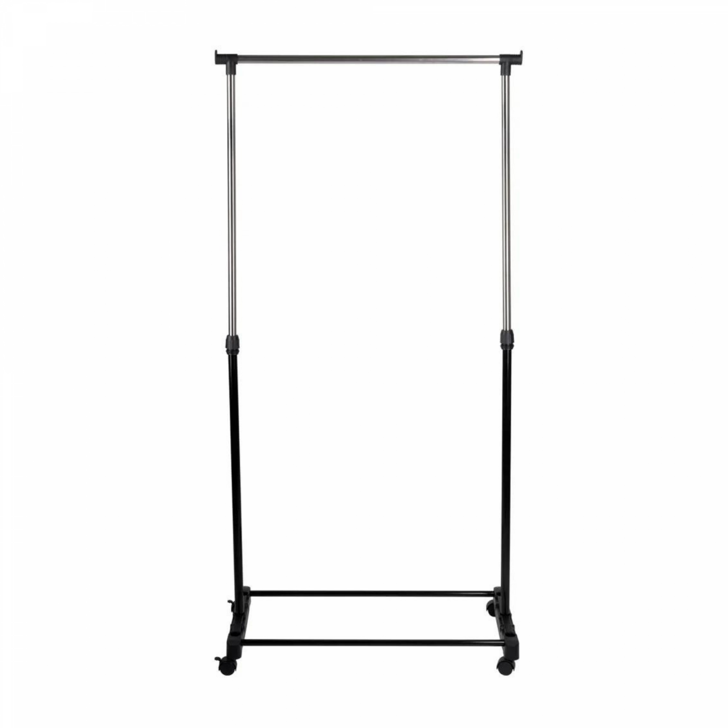 Alpina Zwart Metalen Kledingrek Met Wieltjes 78X41X93-158Cm