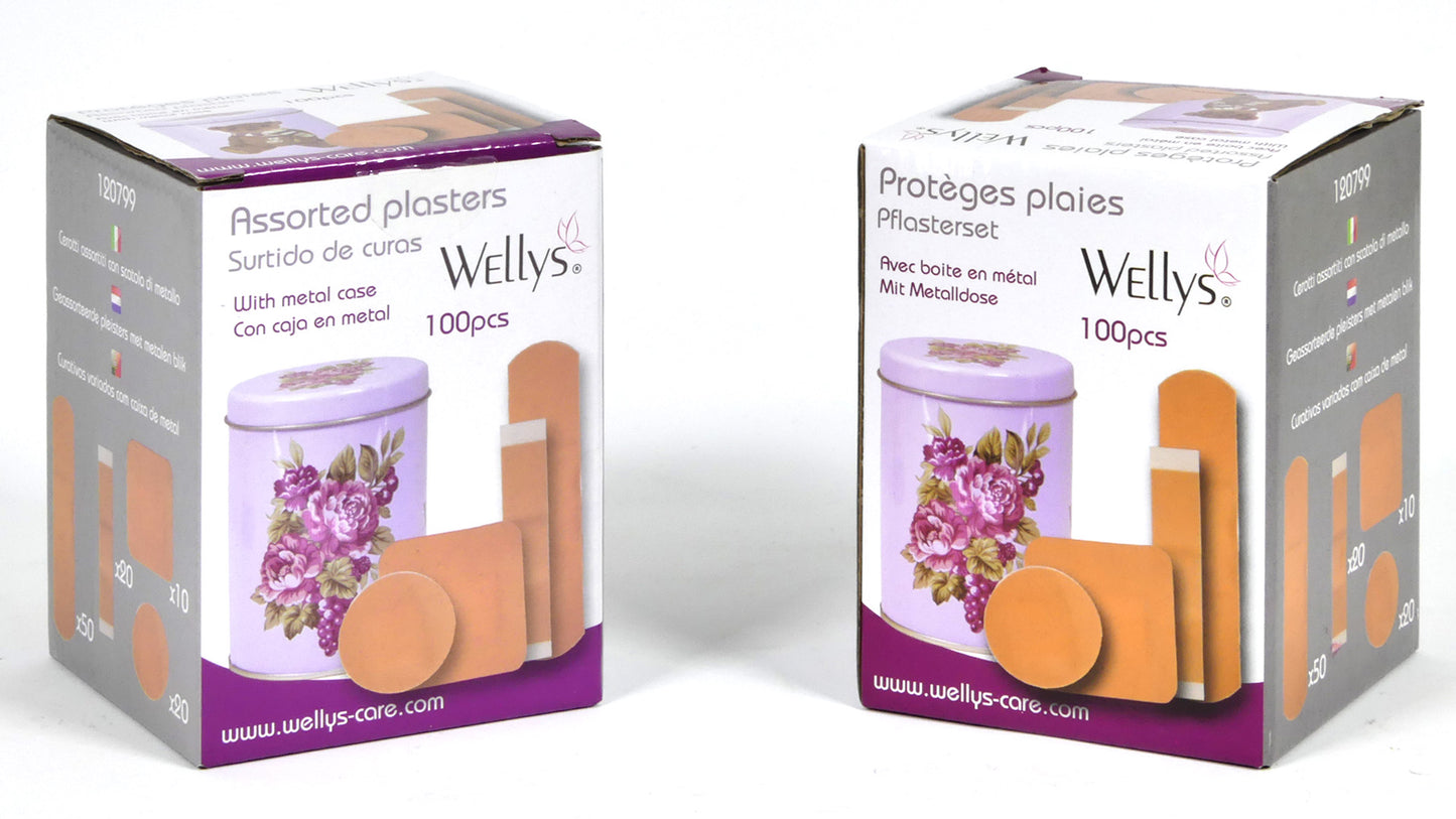 Wellys 100 Stuks Wondpleister In Metalen Doos