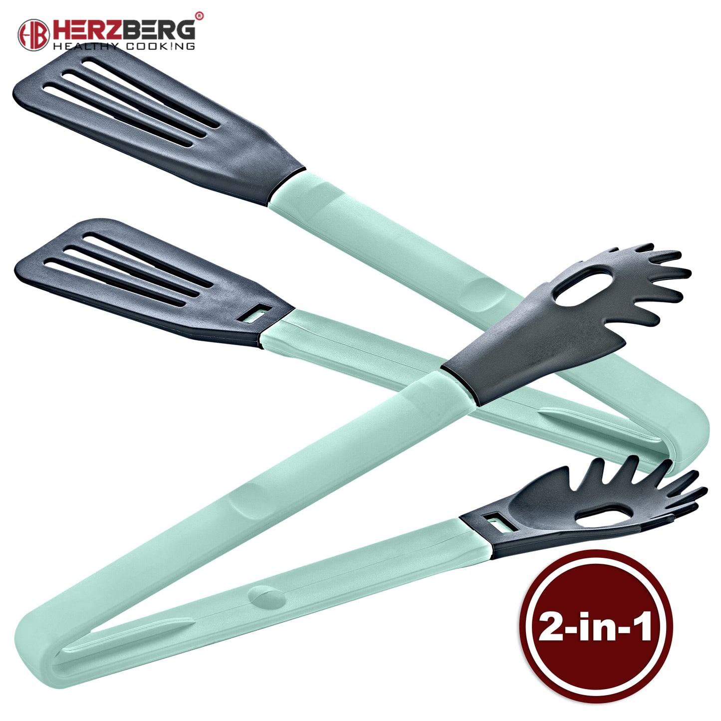 Herzberg Cooking 2-In-1 Blauwe Nylon Schoteltang