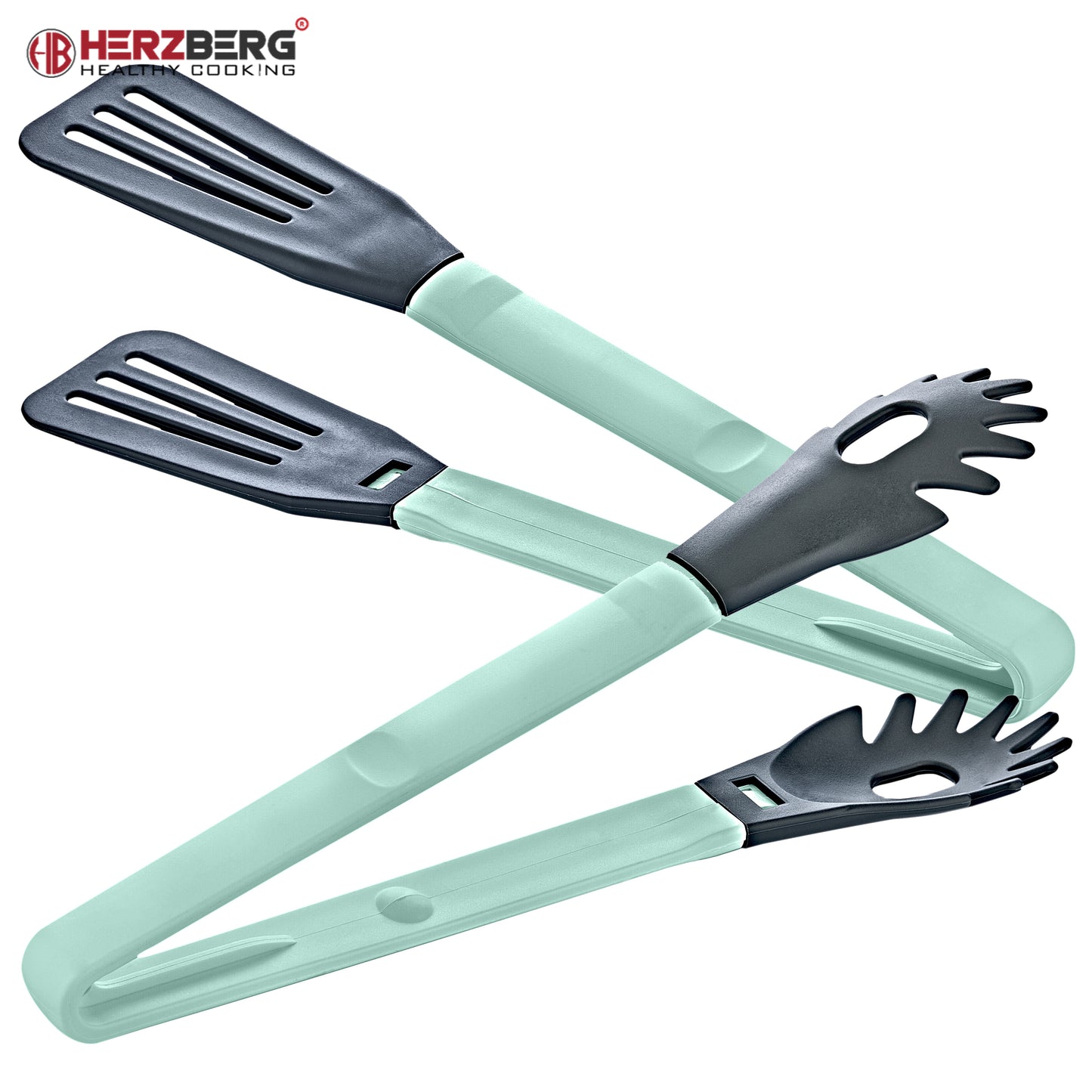 Herzberg Cooking 2-In-1 Blauwe Nylon Schoteltang