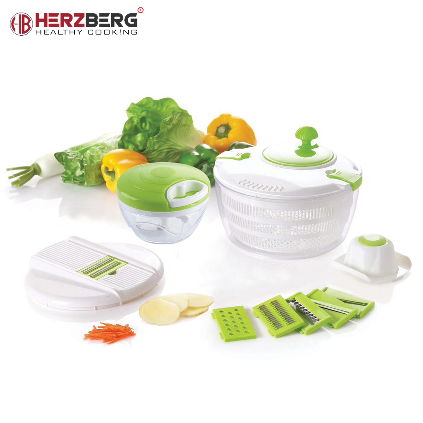 Herzberg Cooking Herzberg Hg-5057: Multifunctionele Spinner Met Chopper