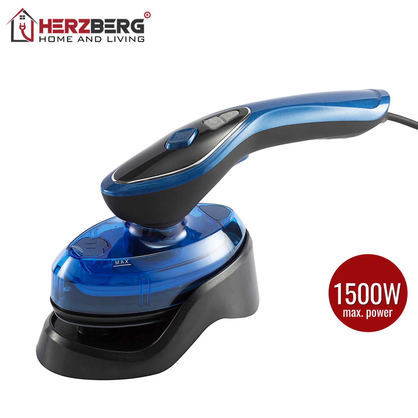 Herzberg Home & Living Herzberg Hg-8056: 2 In 1 Draagbaar Stoom- En Droogstrijkijzer