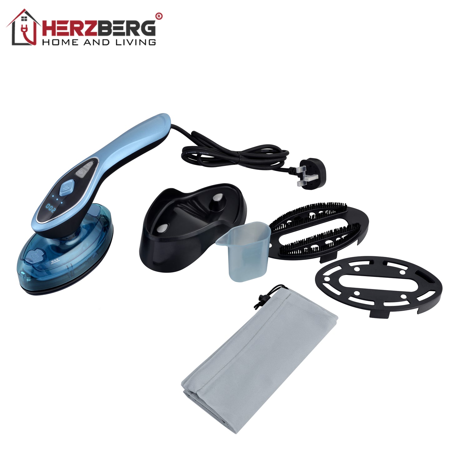 Herzberg Home & Living Herzberg Hg-8056: 2 In 1 Draagbaar Stoom- En Droogstrijkijzer
