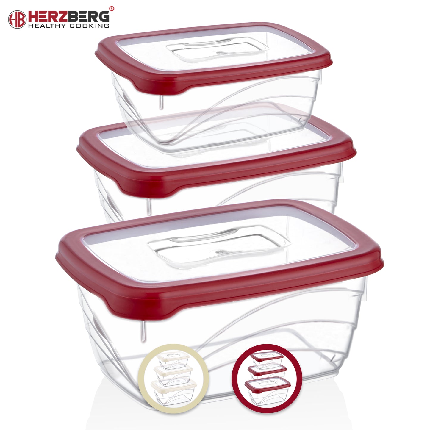 Herzberg Cooking Herzberg 3 Stuks Extra Diepe Bio Saver Box Set Ivoor