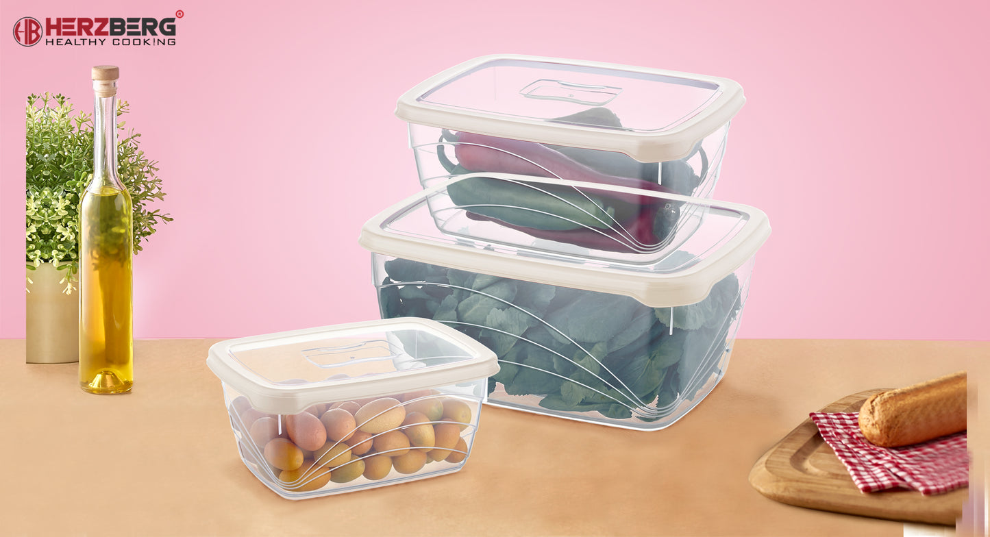 Herzberg Cooking Herzberg 3 Stuks Extra Diepe Bio Saver Box Set Ivoor