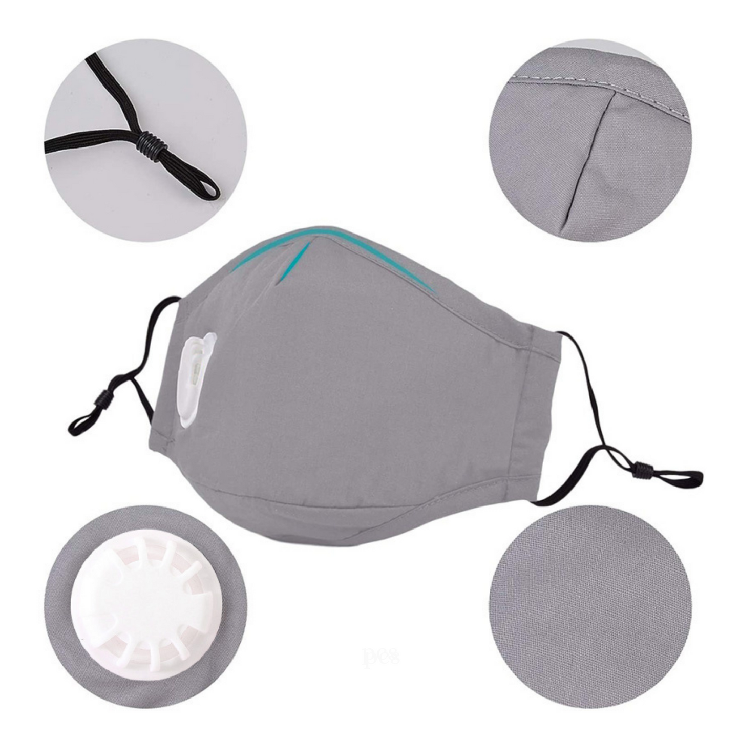 Non-Surgical Face Mask Wasbaar Katoenen Masker Met Carbon 2-Filters