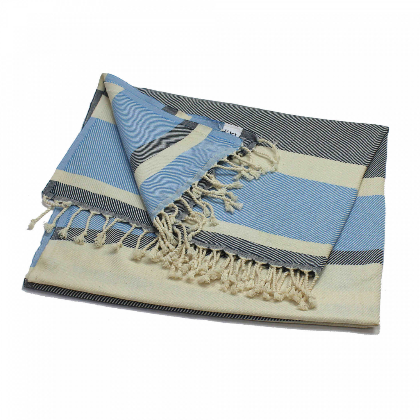 Coton D'or Ps-129:Katoenen Beach Peshtemal Handdoeken 95X180 - Multi-Colored Blauw