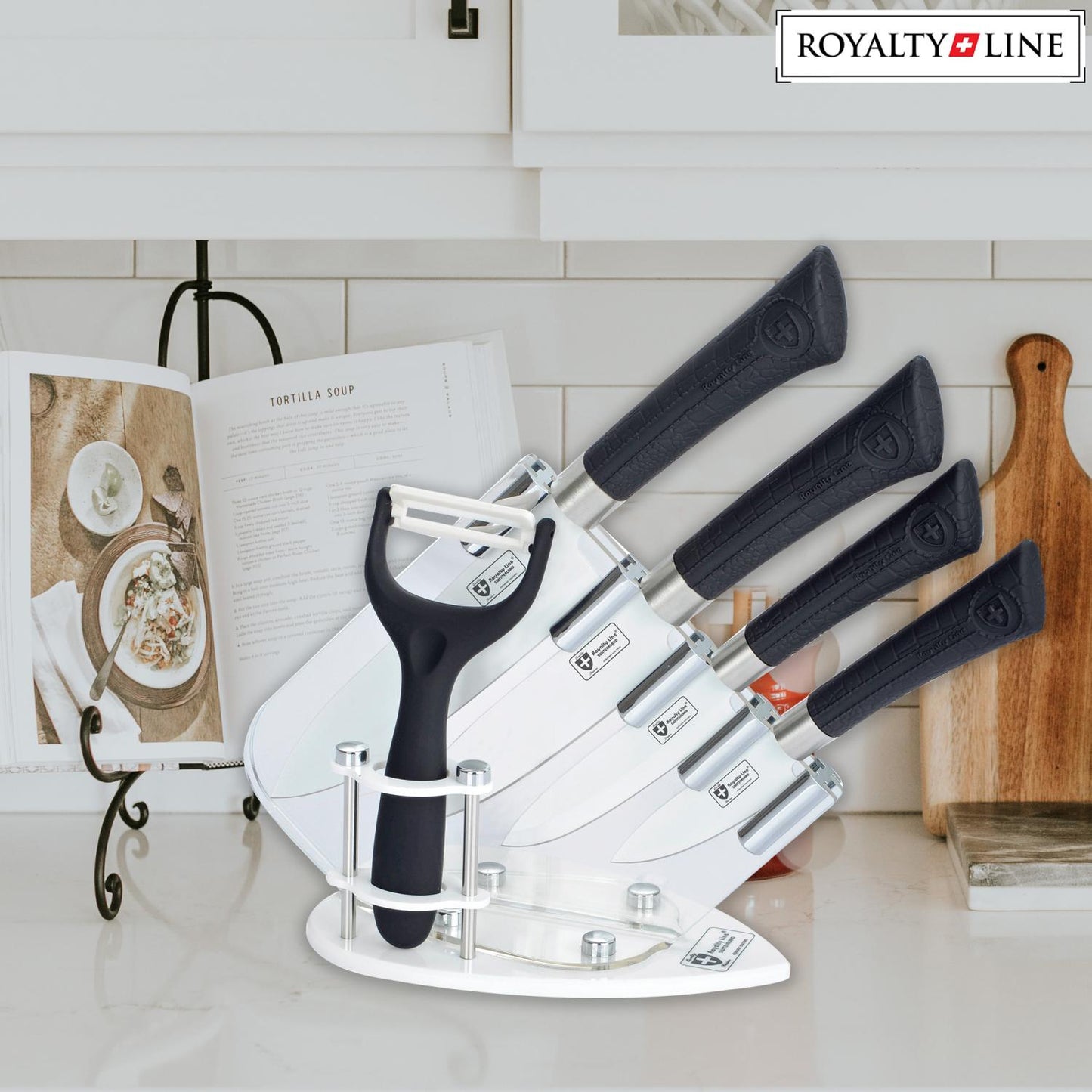 Royalty Line 5 Stuks Zwart Keramisch Messen Set