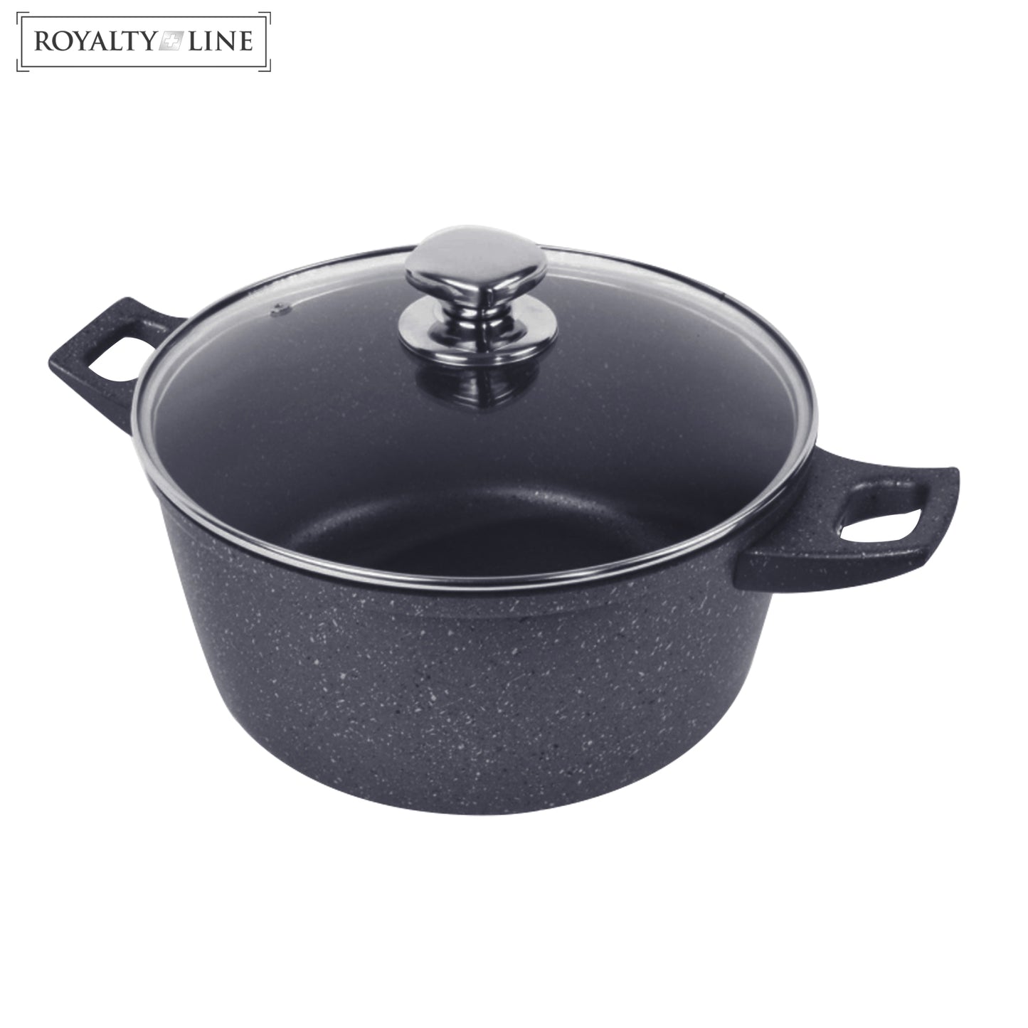 Royalty Line Rl-Fc28Cm: Gesmede Aluminium Kookpot Van Marmer Met Anti-Aanbaklaag - 28 Cm Rood