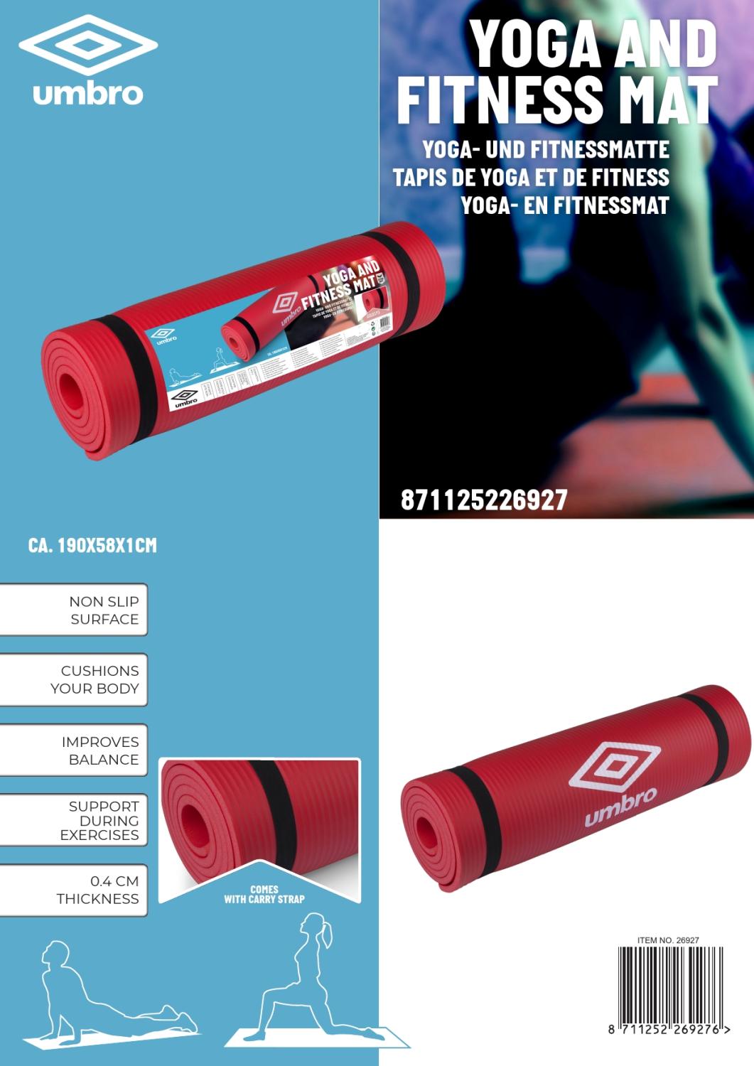 Umbro Rood Fitness- En Yogamat 190X58X1Cm