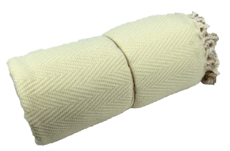 Coton D'or Ps-137:Katoen Beach Peshtemal Handdoeken 95X180 - Chevron Strepen Crème