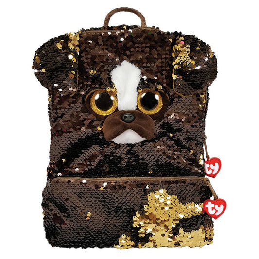 Ty Fashion Rugzak Hond Brutus 33 Cm Bruin/Goud