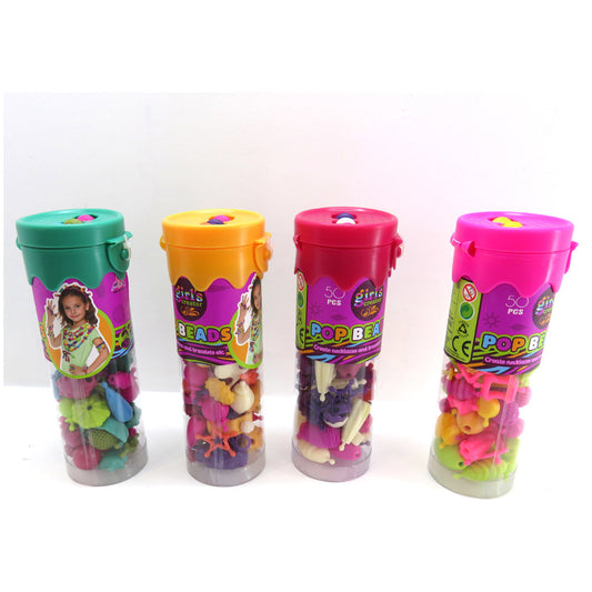 Basic Girls Creator Rijgkralen Pop Beads In Koker 50 Stuks Assorti