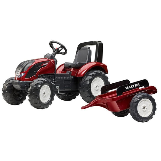 Falk Valtra S4 Traptractor Met Aanhanger En Geluid 162 Cm Donkerrood