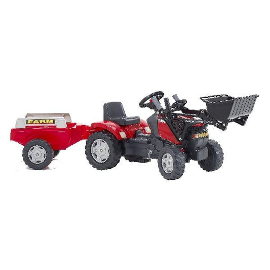 Falk Tractor Case Mxu 115 Traptractor + Voorlader + Aanhanger