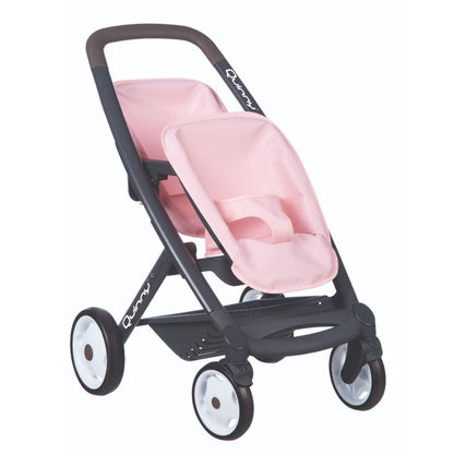 Basic Quinny Tweeling Poppenwagen Roze/Zwart