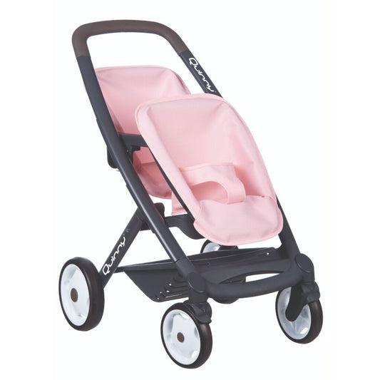 Basic Quinny Tweeling Poppenwagen Roze/Zwart