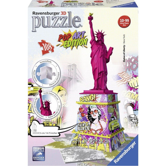 Ravensburger 3D Puzzel Vrijheidsbeeld Pop Art Edition 108 Stukjes