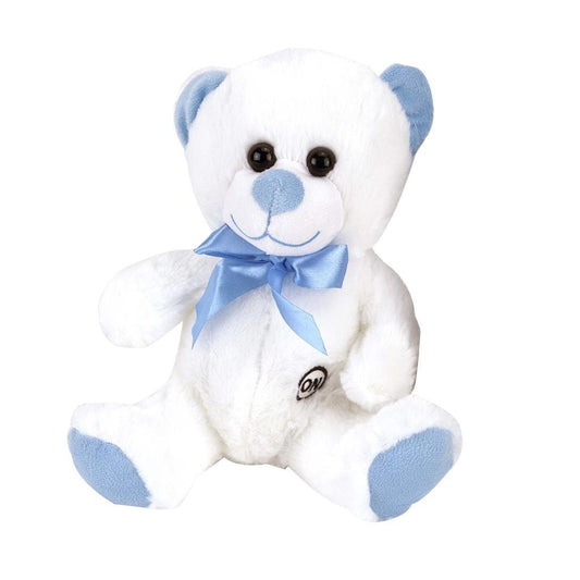 Basic Pluche Knuffelbeer Met Led-Licht 30 Cm Blauw/Wit
