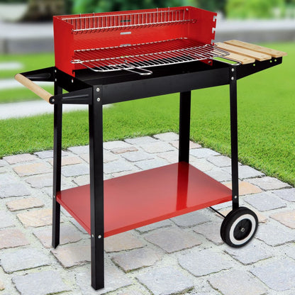 Hi Barbecuewagen Houtskool 88X44X83 Cm Rood