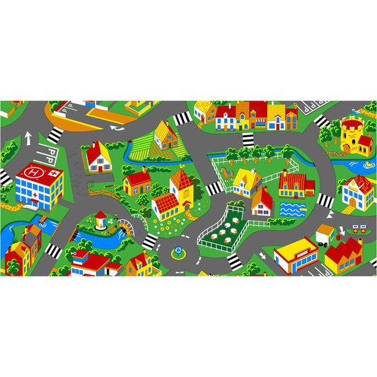 Basic Speeltapijt  Stad 140X200Cm