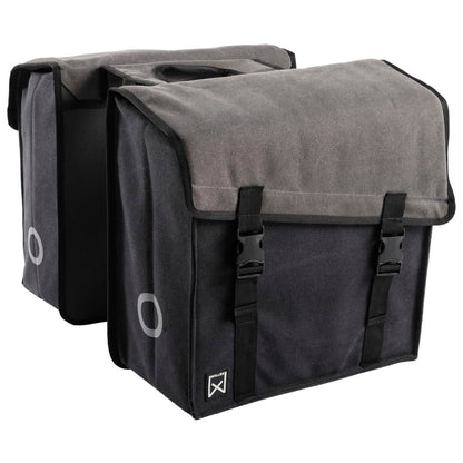 Willex Fietstas Dubbel 101 30 L Canvas Grijs En Zwart