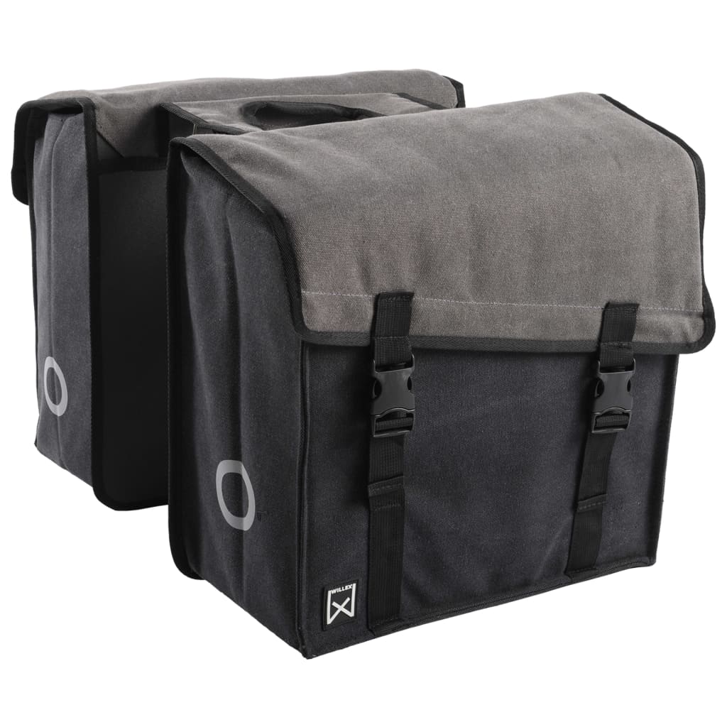Willex Fietstas Dubbel 101 30 L Canvas Grijs En Zwart