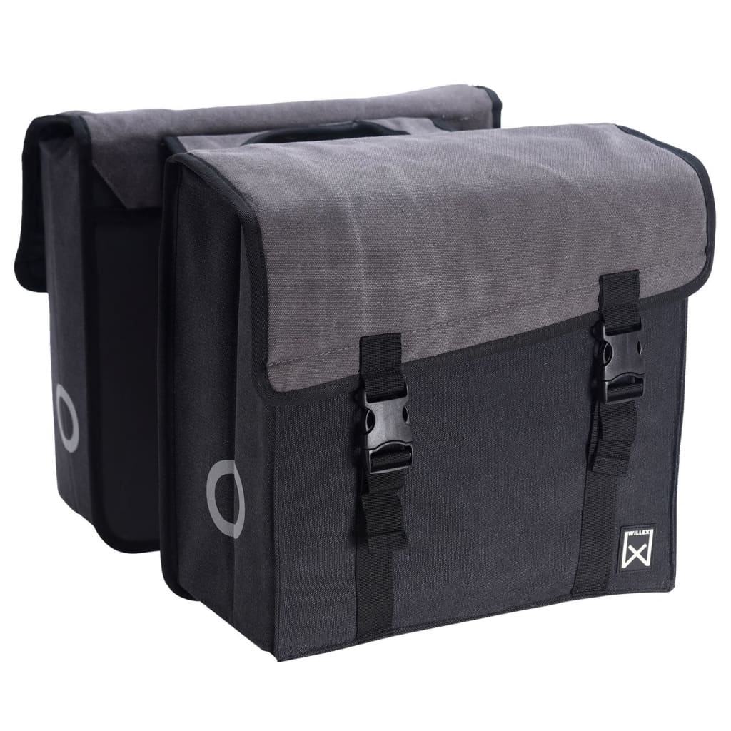 Willex Fietstas Dubbel 101 30 L Canvas Grijs En Zwart