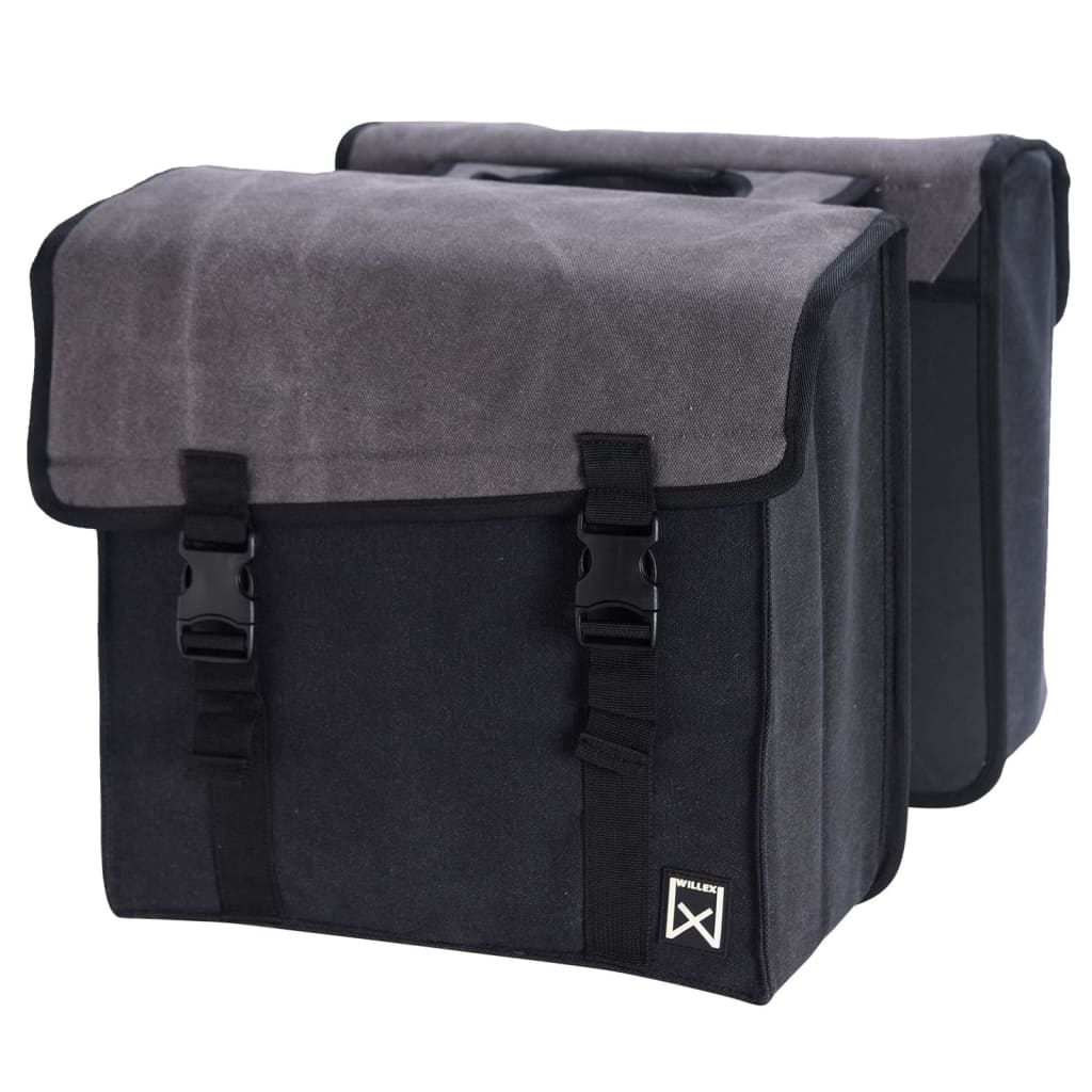 Willex Fietstas Dubbel 101 30 L Canvas Grijs En Zwart