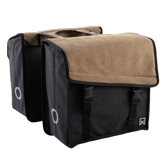 Willex Fietstas Dubbel 101 30 L Canvas Bruin En Zwart