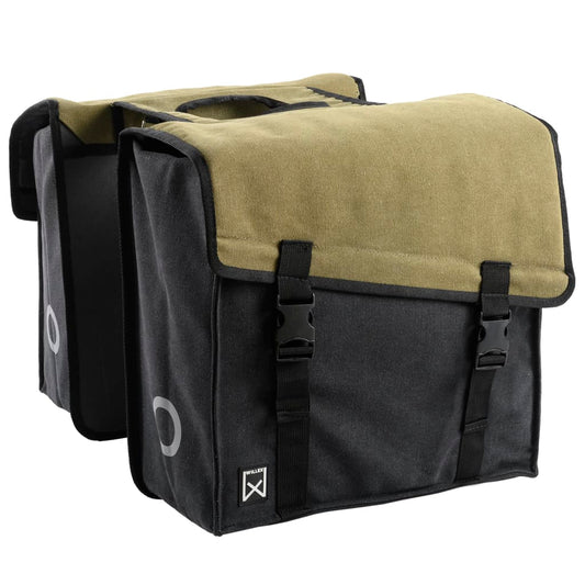 Willex Fietstas Dubbel 101 30 L Canvas Groen En Zwart