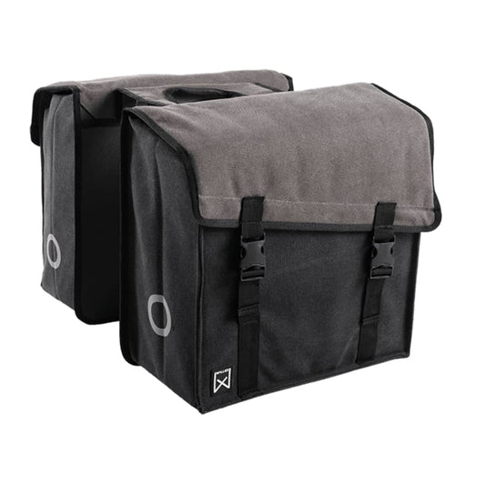 Willex Fietstas Dubbel 101 38 L Canvas Grijs En Zwart