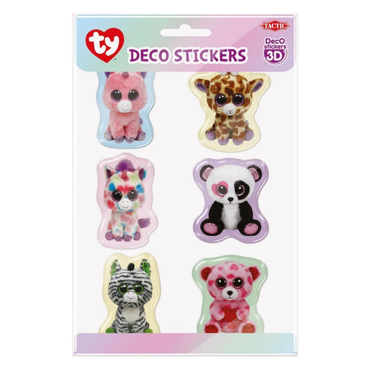 Ty 3D Deco Stickers 6 Stuks Assorti