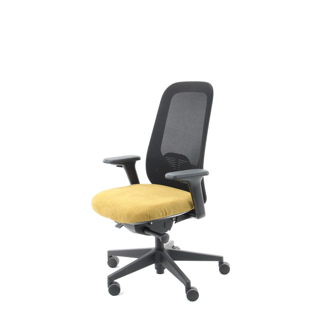 Bureaustoel Nora Mesh Geel Black Edition - Ergonomisch Design Nen1335