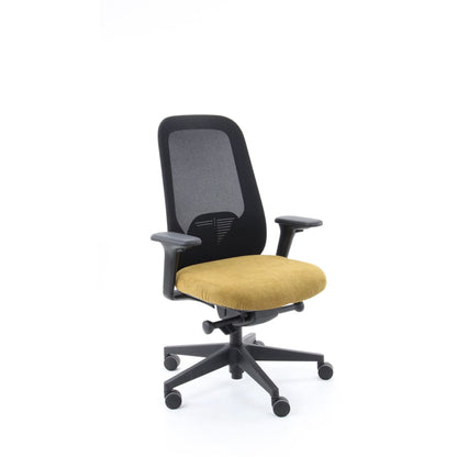 Bureaustoel Nora Mesh Geel Black Edition - Ergonomisch Design Nen1335