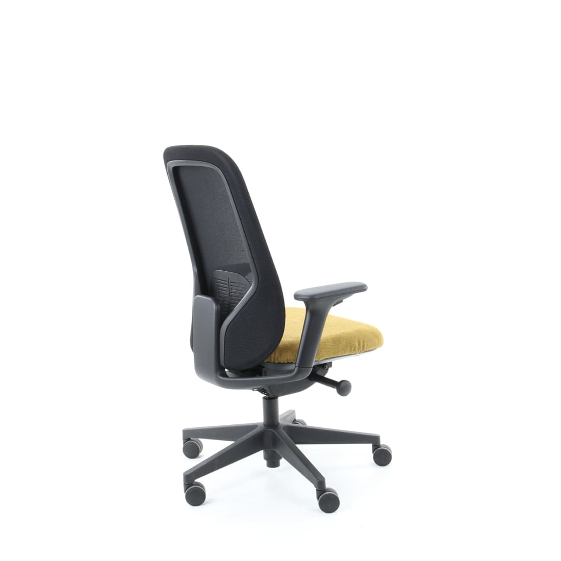 Bureaustoel Nora Mesh Geel Black Edition - Ergonomisch Design Nen1335