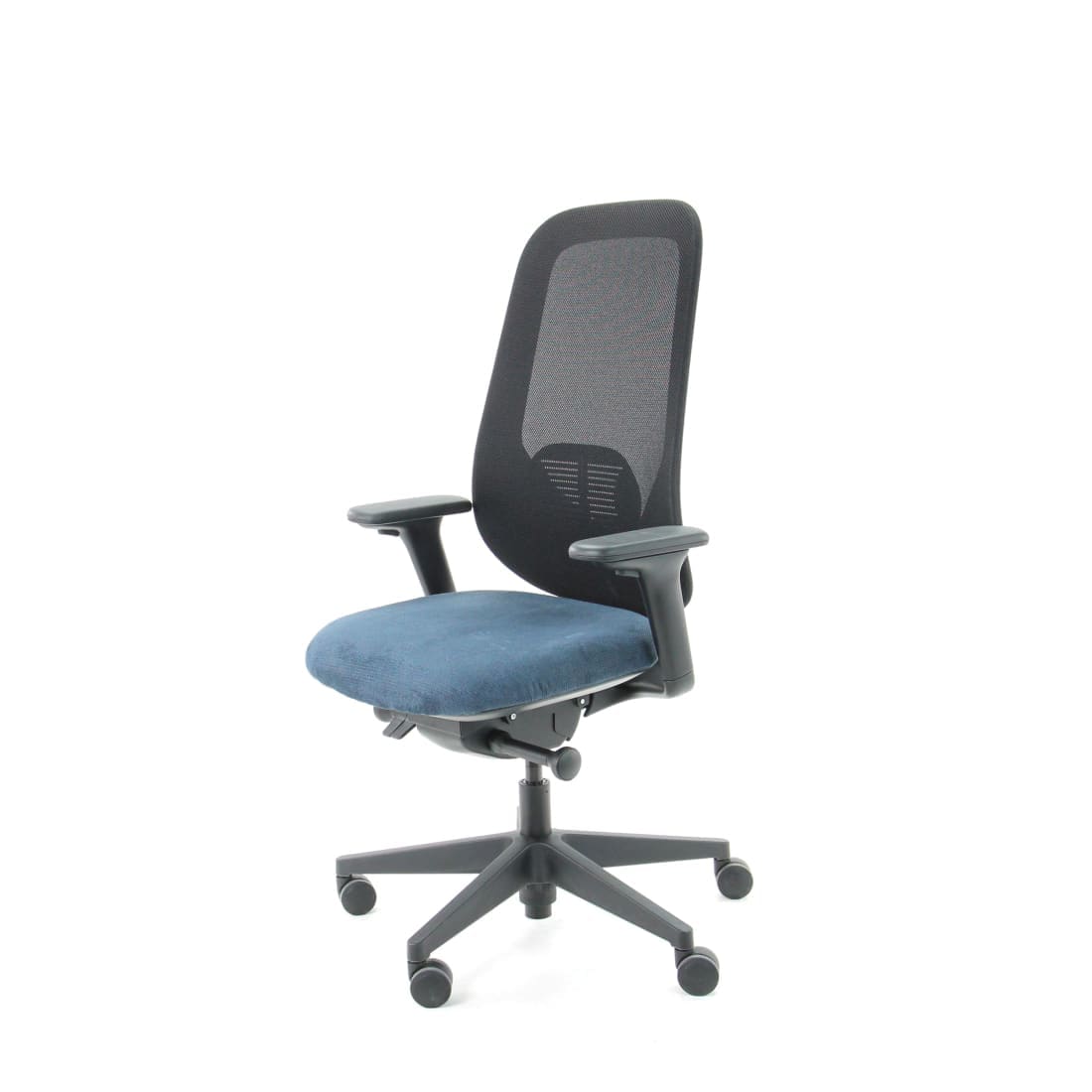 Bureaustoel Nora Mesh Blauw Black Edition - Ergonomisch Design Nen1335