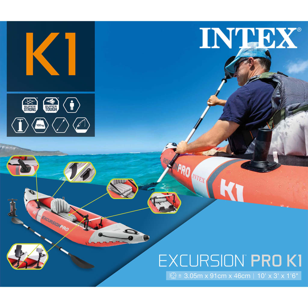 Intex Kajak Opblaasbaar Excursion Pro K1 305X91X46 Cm
