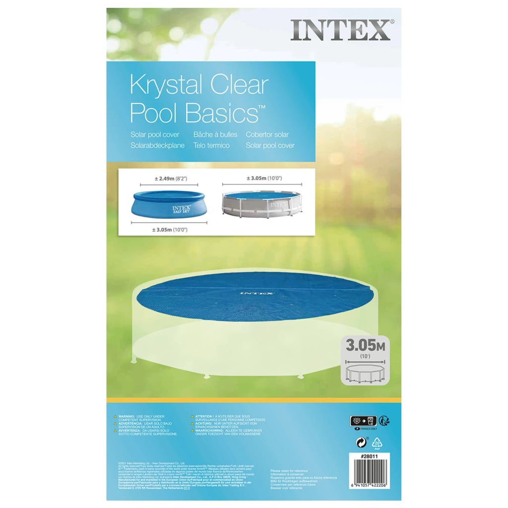 Intex Solarzwembadhoes 290 Cm Polyetheen Blauw