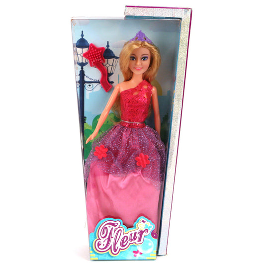 Basic Fleur Prinses Pop Met Borstel Assorti